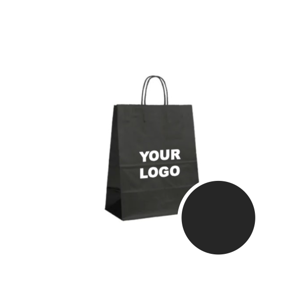 Bolsa de papel Negra M (22x10x31cm)