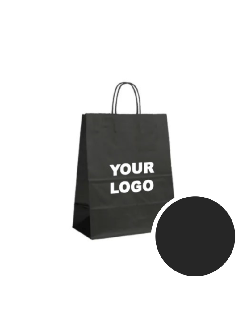 SAC PAPIER NOIR M (22x10x31cm)