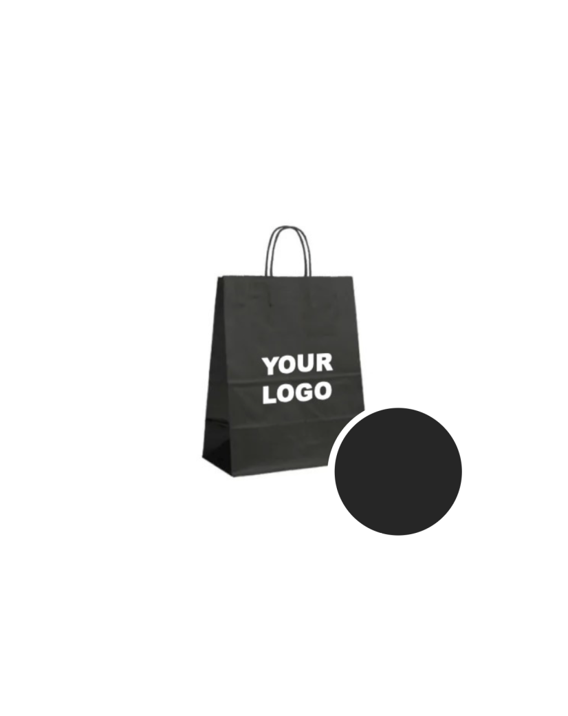Paper Bag Black M (22x10x31cm)