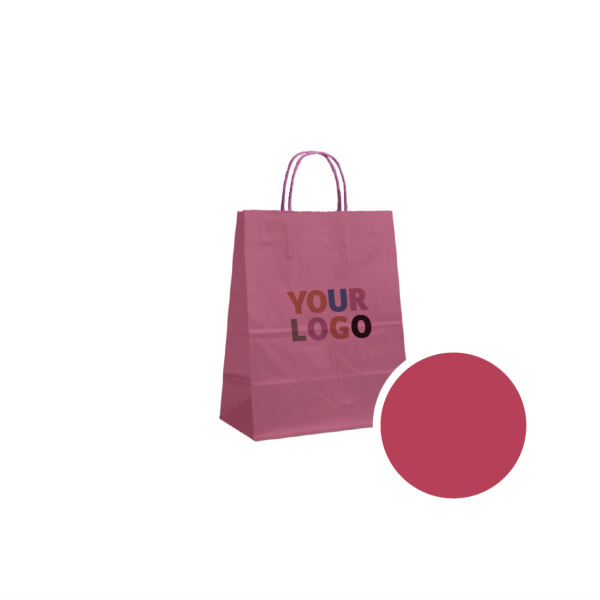 SAC PAPIER ROUGE VELOUTE M (22x10x31cm)