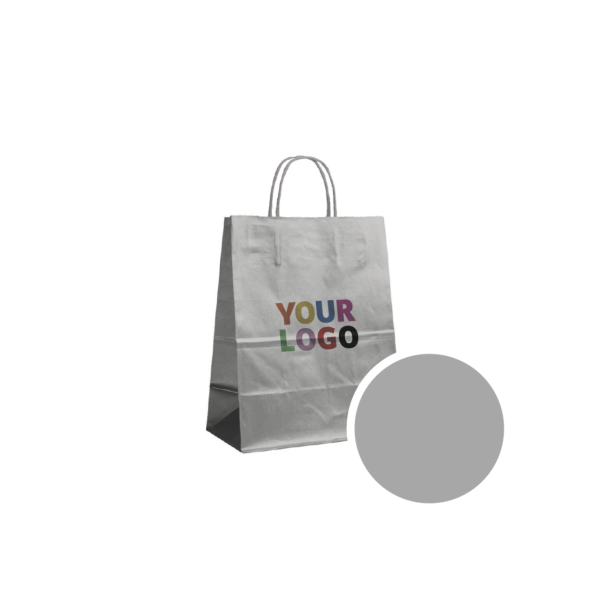 SAC PAPIER ARGENTÉ M (22x10x31cm)
