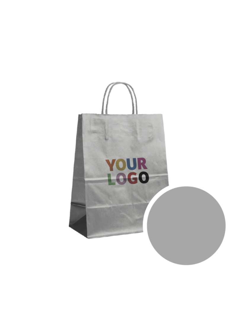 SAC PAPIER ARGENTÉ M (22x10x31cm)