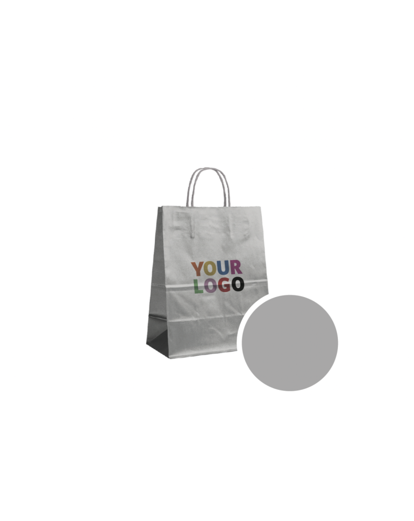 SAC PAPIER ARGENTÉ M (22x10x31cm)