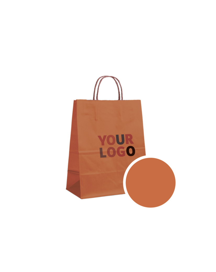 SAC PAPIER ORANGE L (32x12x41cm)